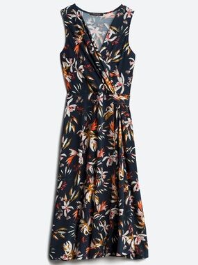 Hailey 23 Serena Knit Midi Dress Tropical Floral Navy Faux Wrap Stitch Fix Sz M